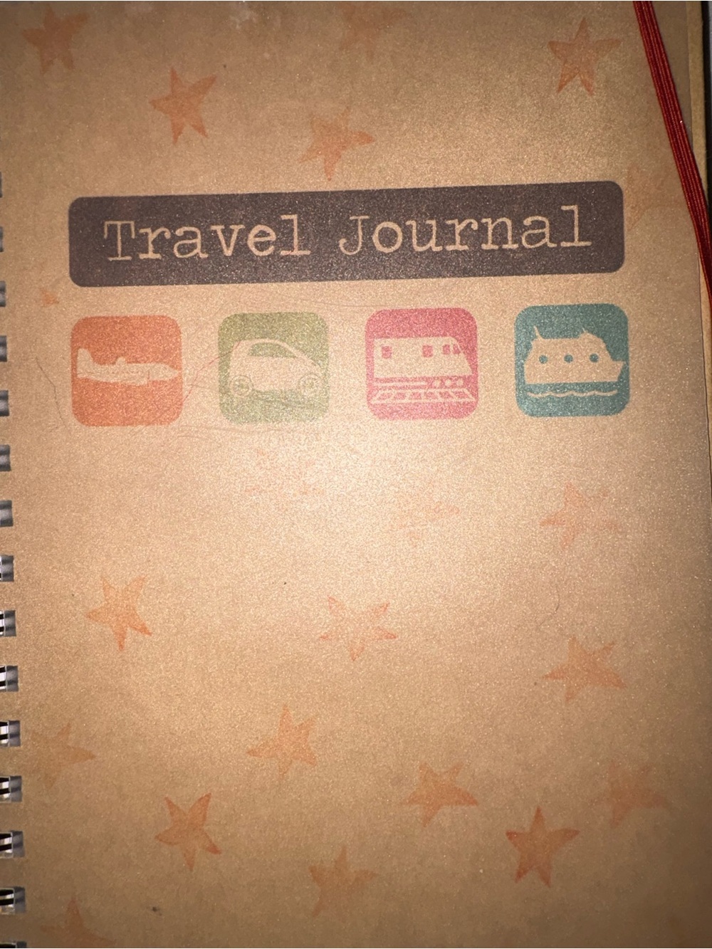 Travel Journal Notebook - Kraft Cover with Multicolor Icons